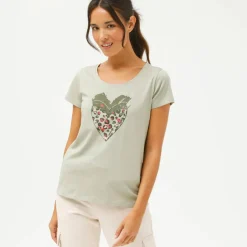 T-shirt manches courtes, imprimé cœur