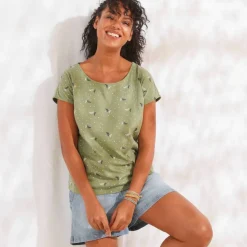 T-shirt manches courtes, imprimé minimaliste