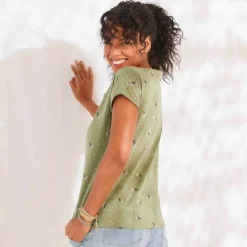 T-shirt manches courtes, imprimé minimaliste