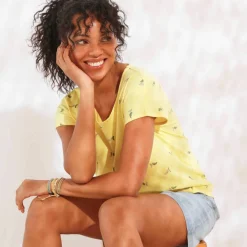 T-shirt manches courtes, imprimé minimaliste