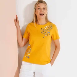 T-shirt manches courtes imprimé papillon