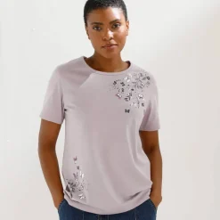 T-shirt manches courtes imprimé papillon