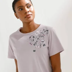 T-shirt manches courtes imprimé papillon