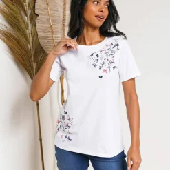 T-shirt manches courtes imprimé papillon