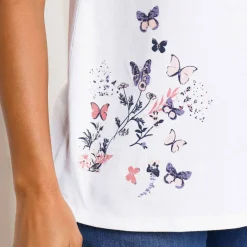 T-shirt manches courtes imprimé papillon