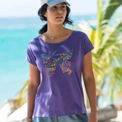 T-shirt manches courtes, imprimé placé 