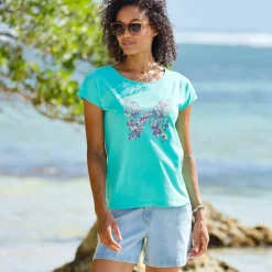T-shirt manches courtes, imprimé placé 