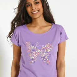 T-shirt manches courtes, imprimé placé 