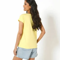 T-shirt manches courtes, imprimé placé "papillon"