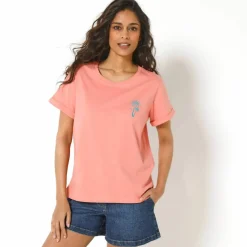 T-shirt manches courtes, imprimé poitrine palmiers
