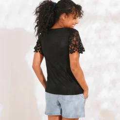 T-shirt manches courtes, macramé