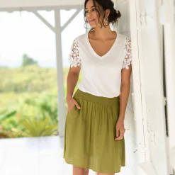 T-shirt manches courtes, macramé