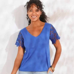 T-shirt manches courtes, macramé