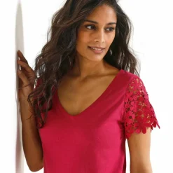 T-shirt manches courtes, macramé