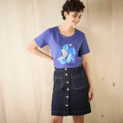 T-shirt manches courtes print placé