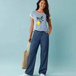 T-shirt manches courtes rayé imprimé placé, Spécial Petites