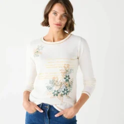 T shirt manches longues imprimé fleuri