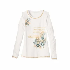 T shirt manches longues imprimé fleuri