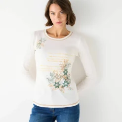 T shirt manches longues imprimé fleuri
