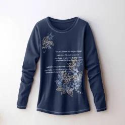 T shirt manches longues imprimé fleuri