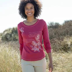 T shirt manches longues imprimé fleuri