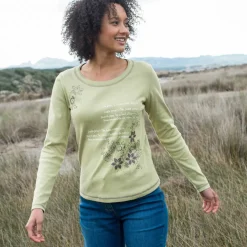 T shirt manches longues imprimé fleuri