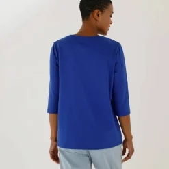 T-shirt manches 3/4 uni, coton
