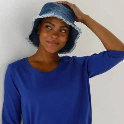 T-shirt manches 3/4 uni, coton