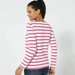 T-shirt marinière manches longues, coton biologique(**)