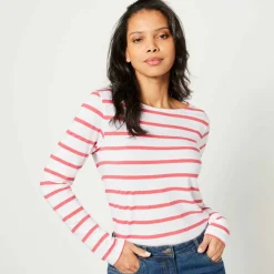 T-shirt marinière manches longues, coton biologique(**)
