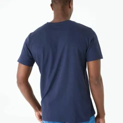 T-shirt poche uni col rond manches courtes