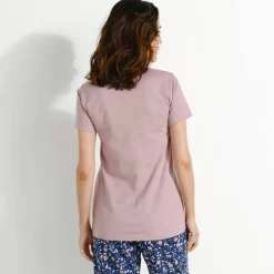 T- shirt pyjama manches courtes motif floral imprimé