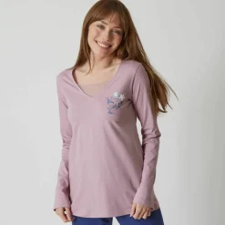 T-shirt pyjama manches longues motif floral imprimé