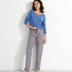 T-shirt pyjama manches longues motif floral imprimé