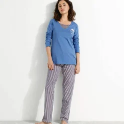 T-shirt pyjama manches longues motif floral imprimé