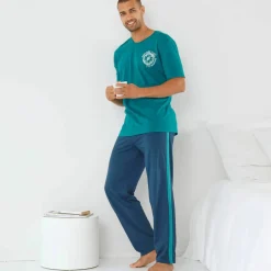 T-shirt pyjama motif poitrine manches courtes