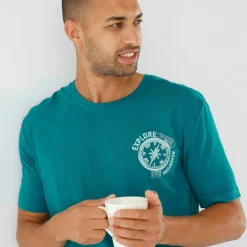 T-shirt pyjama motif poitrine manches courtes