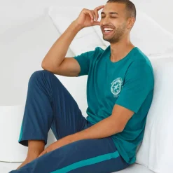 T-shirt pyjama motif poitrine manches courtes