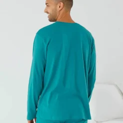 T-shirt pyjama motif poitrine manches longues