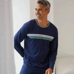T-shirt pyjama rayé manches longues