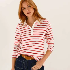 T-shirt rayé col polo, maille jersey