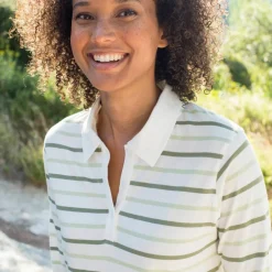 T-shirt rayé col polo, maille jersey