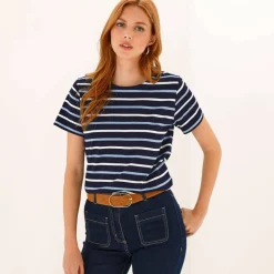 T-shirt rayé manches courtes, maille jersey