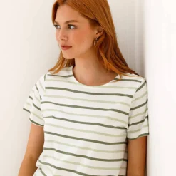 T-shirt rayé manches courtes, maille jersey