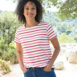 T-shirt rayé manches courtes, maille jersey