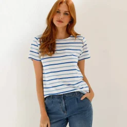 T-shirt rayé manches courtes, maille jersey