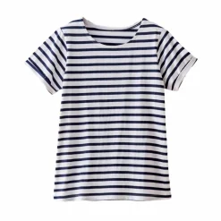 T-shirt rayé manches courtes à revers