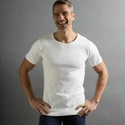 T-shirt sous-vêtement homme col rond manches courtes chaleur douce - lot de 2