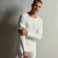 T-shirt sous-vêtement homme col rond manches longues chaleur douce - lot de 2