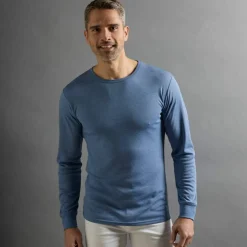 T-shirt sous-vêtement homme col rond manches longues chaleur intense - lot de 2